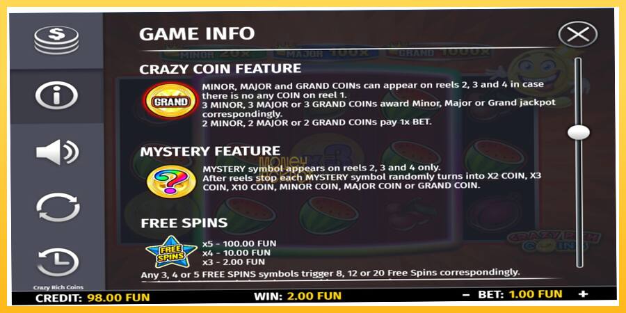 Игровой аппарат Crazy Rich Coins - игра на реальные деньги, картинка 5