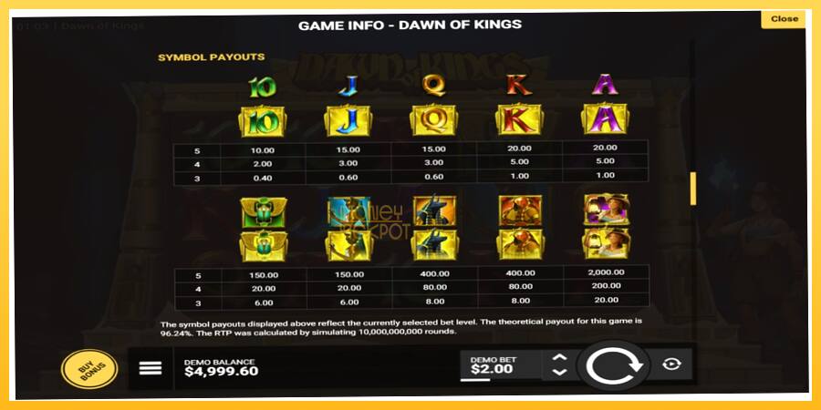 Игровой аппарат Dawn of Kings - игра на реальные деньги, картинка 5