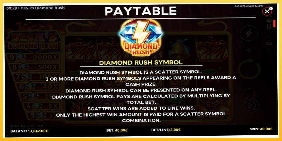 Игровой аппарат Devils Diamond Rush - игра на реальные деньги, картинка 5