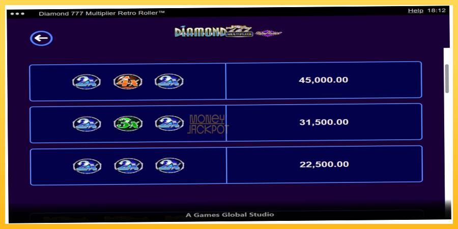 Игровой аппарат Diamond 777 Multiplier Retro Roller - игра на реальные деньги, картинка 5