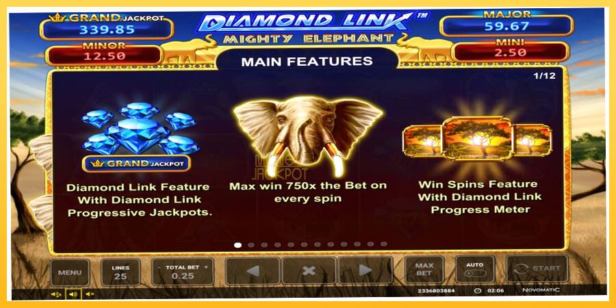 Игровой аппарат Diamond Link: Mighty Elephant - игра на реальные деньги, картинка 3