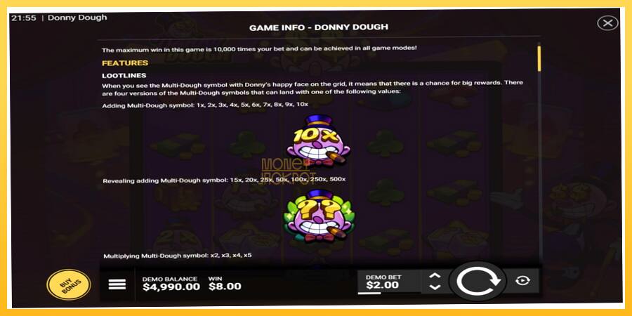 Игровой аппарат Donny Dough - игра на реальные деньги, картинка 4