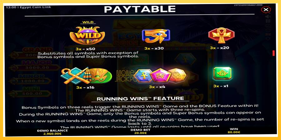 Игровой аппарат Egypt Coin Link - игра на реальные деньги, картинка 4