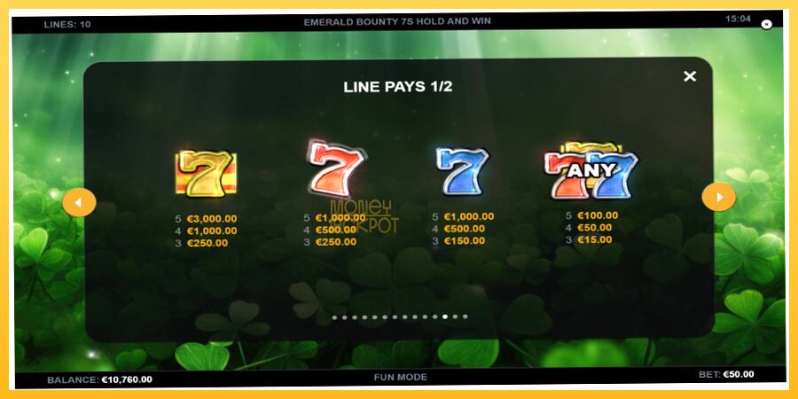 Игровой аппарат Emerald Bounty 7s Hold and Win - игра на реальные деньги, картинка 5