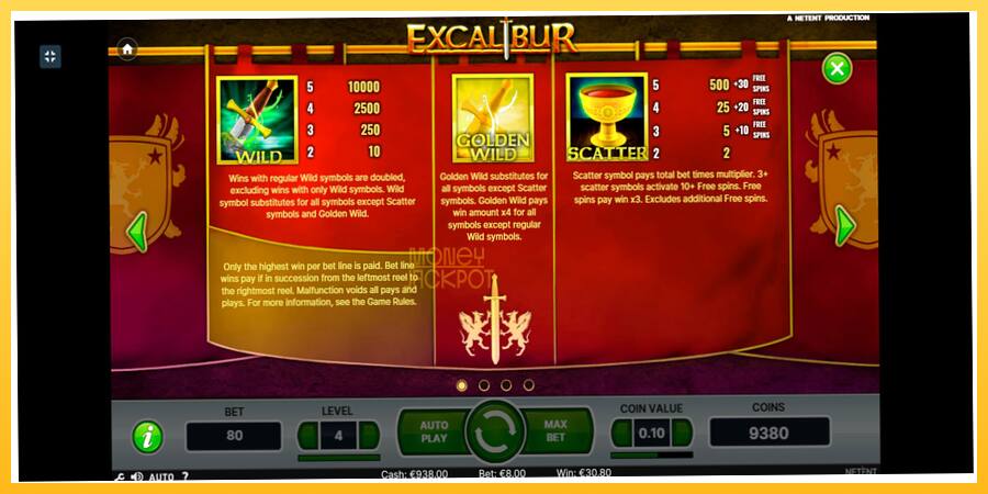 Игровой аппарат Excalibur - игра на реальные деньги, картинка 6