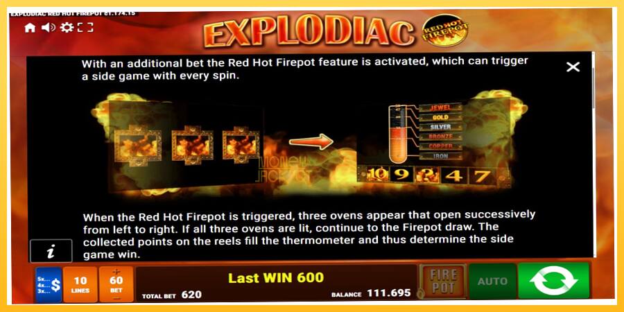 Игровой аппарат Explodiac Red Hot Firepot - игра на реальные деньги, картинка 7