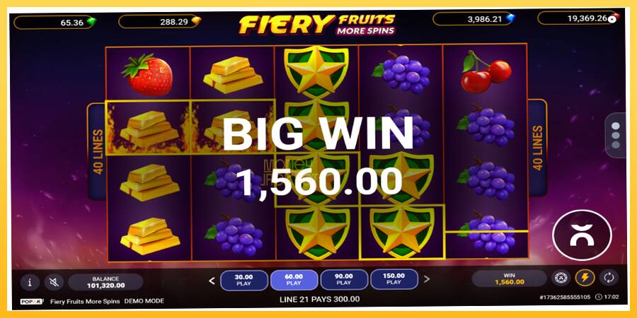 Игровой аппарат Fiery Fruits More Spins - игра на реальные деньги, картинка 2