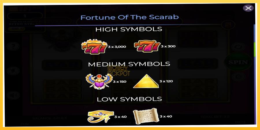 Игровой аппарат Fortune of the Scarab - игра на реальные деньги, картинка 5