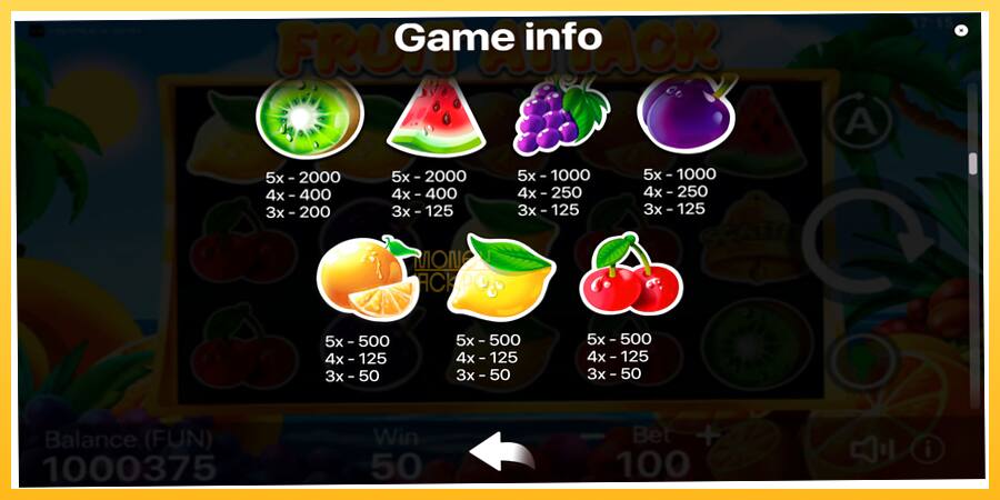 Игровой аппарат Fruit Attack - игра на реальные деньги, картинка 6