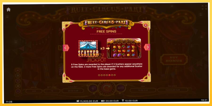 Игровой аппарат Fruit Circus Party - игра на реальные деньги, картинка 6