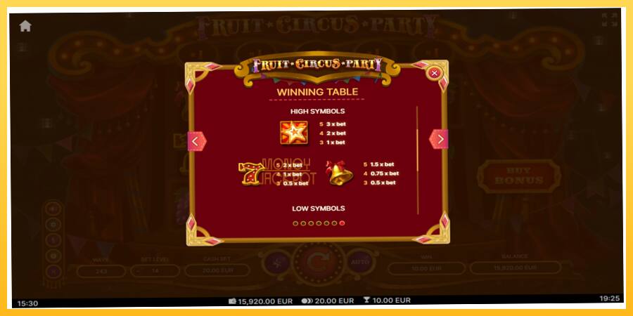 Игровой аппарат Fruit Circus Party - игра на реальные деньги, картинка 7