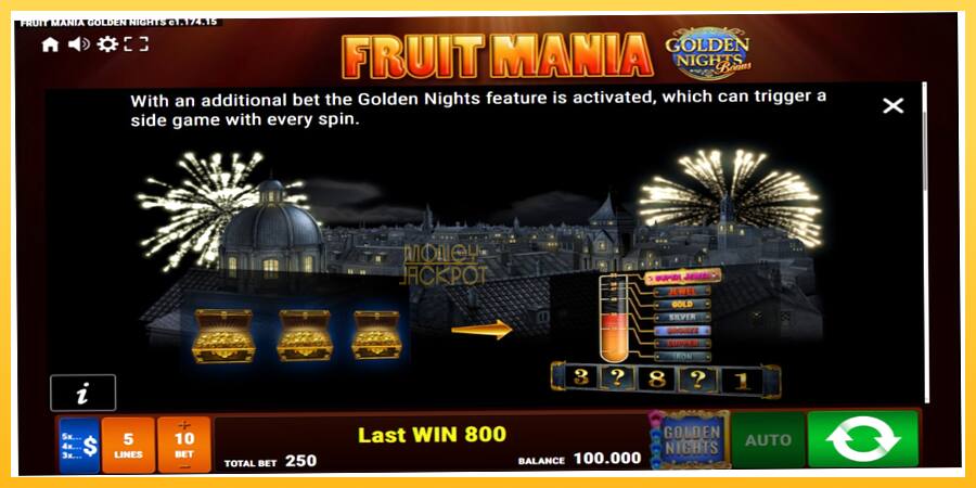 Игровой аппарат Fruit Mania Golden Nights - игра на реальные деньги, картинка 5