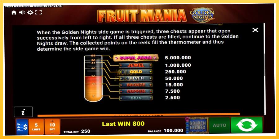 Игровой аппарат Fruit Mania Golden Nights - игра на реальные деньги, картинка 6