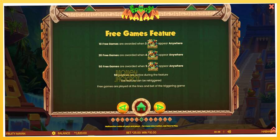 Игровой аппарат Fruity Mayan - игра на реальные деньги, картинка 6