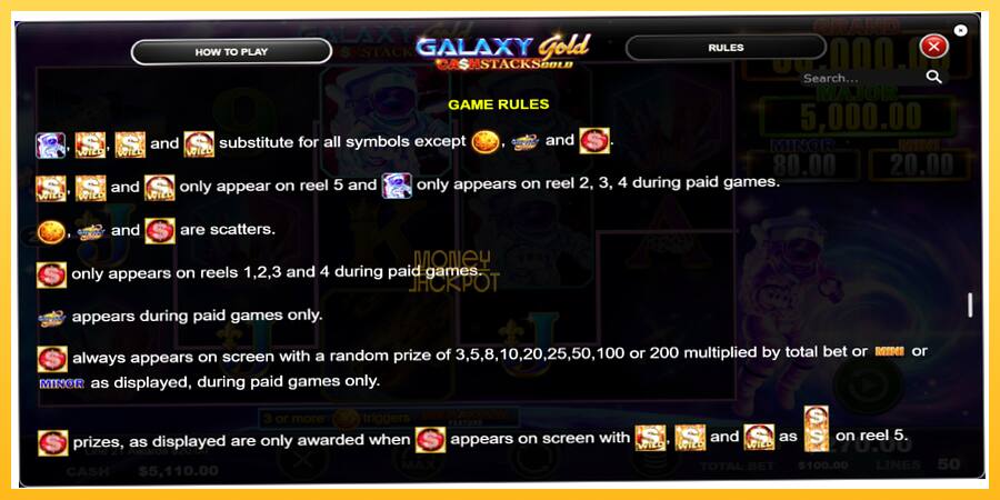 Игровой аппарат Galaxy Gold CashStacks Gold - игра на реальные деньги, картинка 7