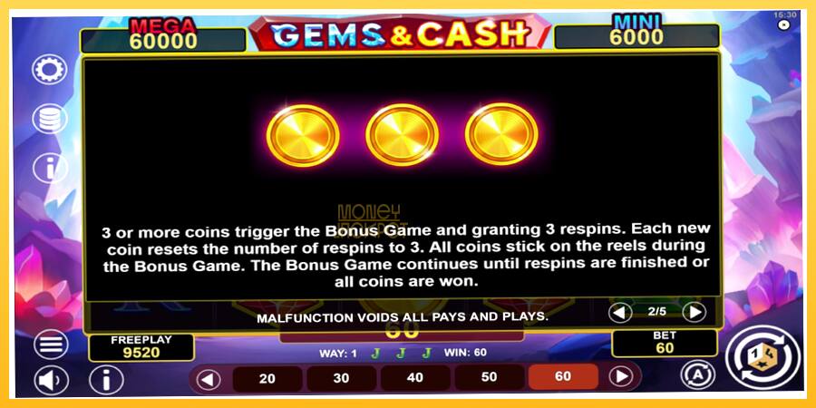 Игровой аппарат Gems & Cash - игра на реальные деньги, картинка 6