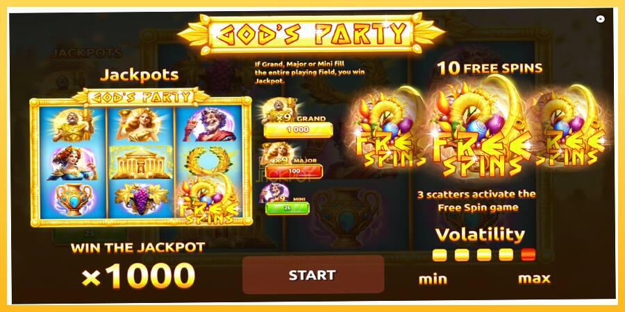 Игровой аппарат Gods Party - игра на реальные деньги, картинка 1