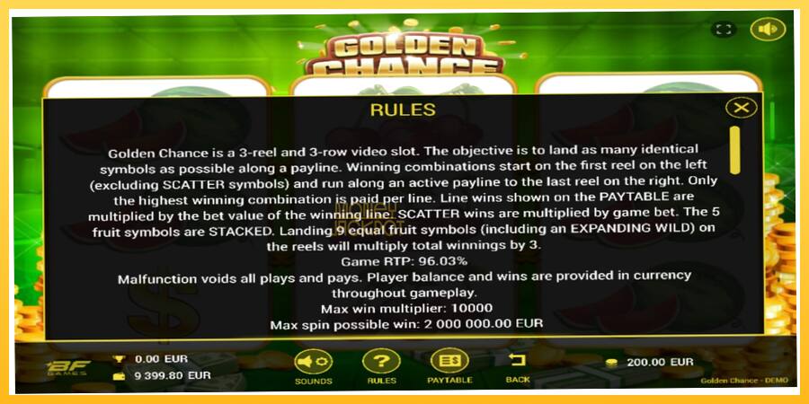 Игровой аппарат Golden Chance - игра на реальные деньги, картинка 5