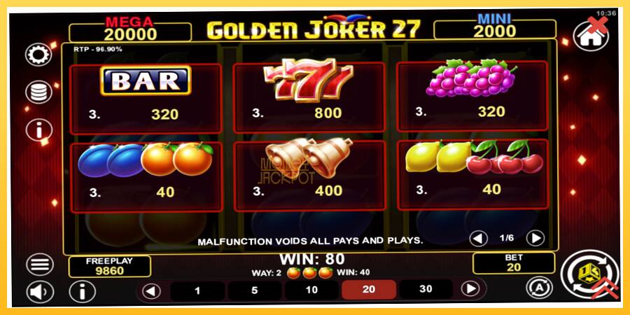 Игровой аппарат Golden Joker 27 Hold & Win - игра на реальные деньги, картинка 5