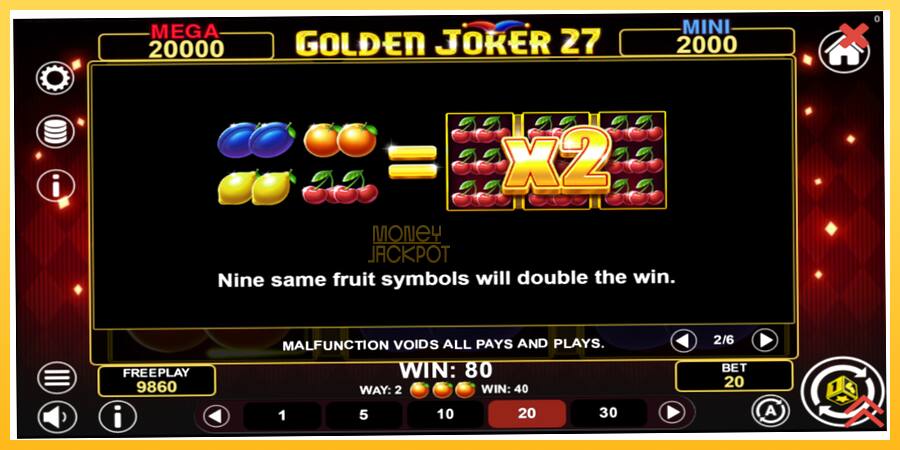 Игровой аппарат Golden Joker 27 Hold & Win - игра на реальные деньги, картинка 6