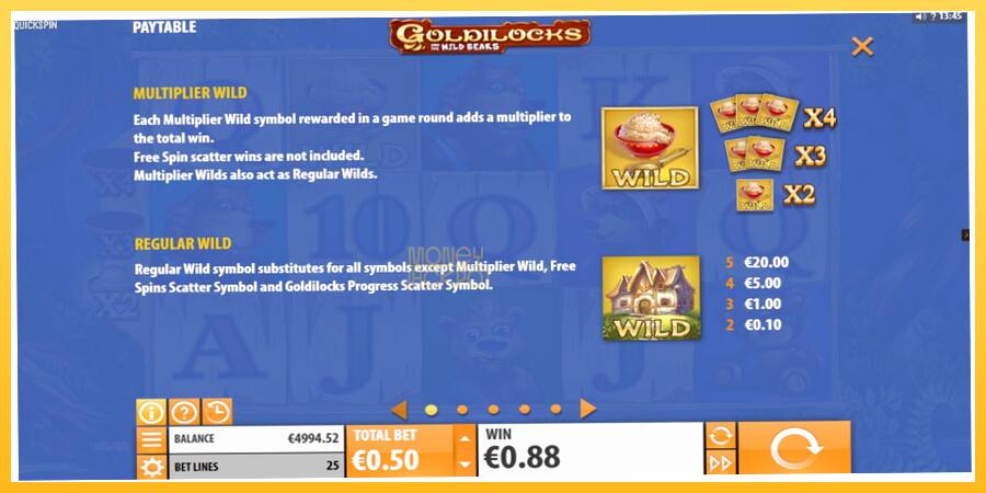 Игровой аппарат Goldilocks and the Wild Bears - игра на реальные деньги, картинка 4