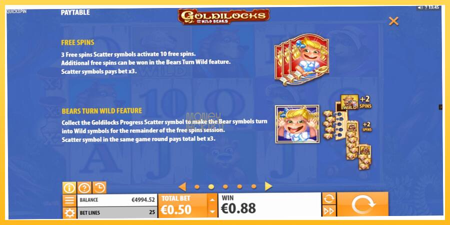 Игровой аппарат Goldilocks and the Wild Bears - игра на реальные деньги, картинка 5