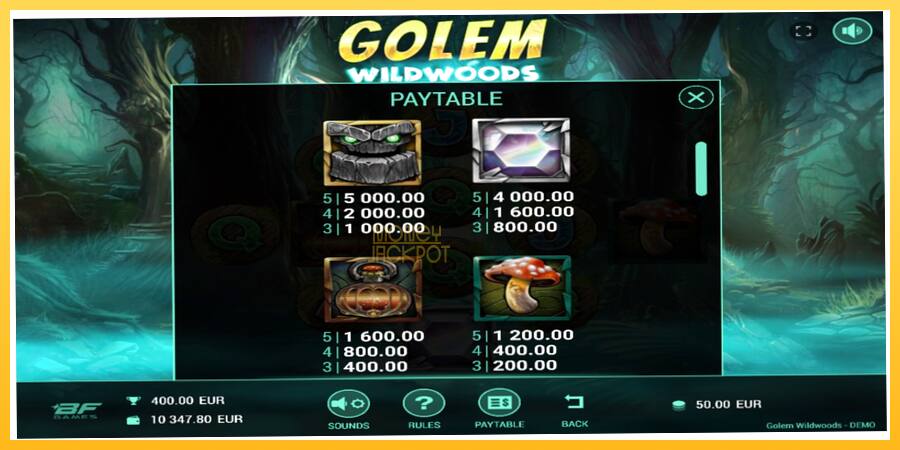 Игровой аппарат Golem Wildwoods - игра на реальные деньги, картинка 4