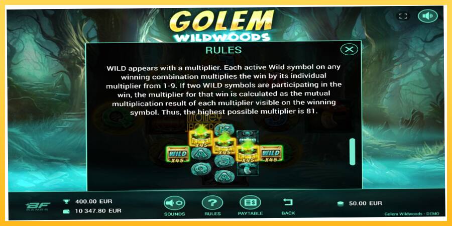 Игровой аппарат Golem Wildwoods - игра на реальные деньги, картинка 5