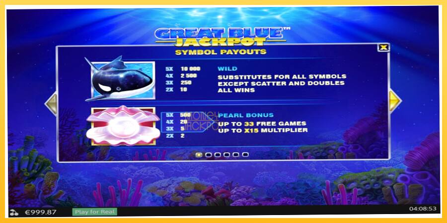 Игровой аппарат Great Blue Jackpot - игра на реальные деньги, картинка 4