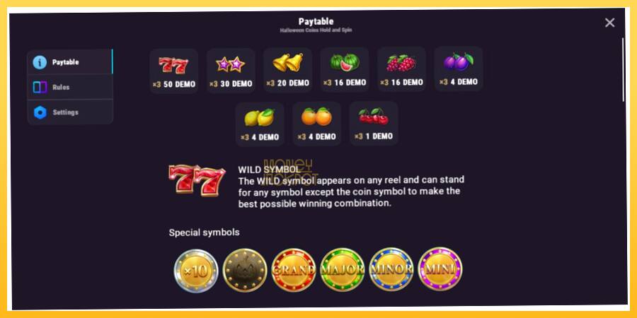 Игровой аппарат Halloween Coins Hold and Spin - игра на реальные деньги, картинка 4