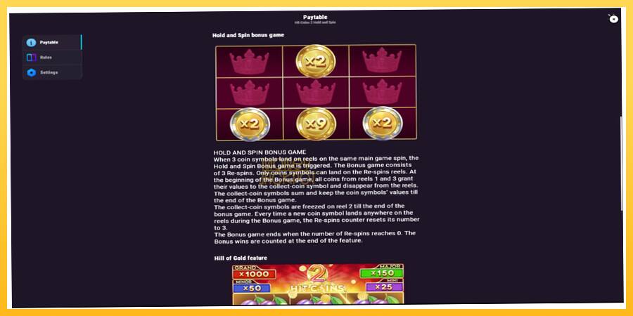 Игровой аппарат Hit Coins 2 Hold and Spin - игра на реальные деньги, картинка 6