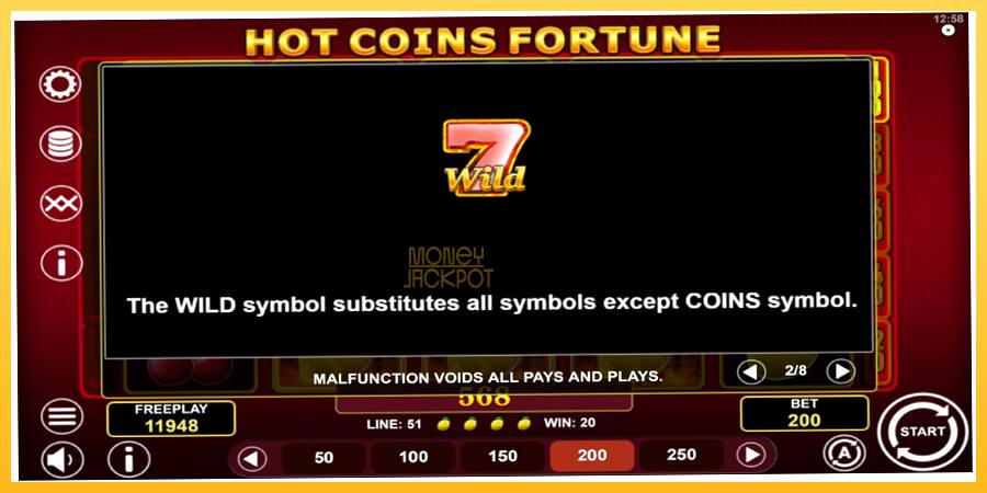 Игровой аппарат Hot Coins Fortune - игра на реальные деньги, картинка 6