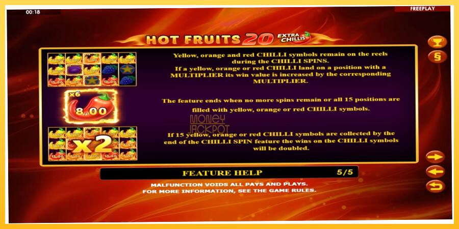 Игровой аппарат Hot Fruits 20 Extra Chillis - игра на реальные деньги, картинка 7