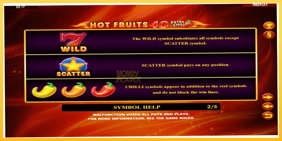 Игровой аппарат Hot Fruits 40 Extra Chillis - игра на реальные деньги, картинка 5