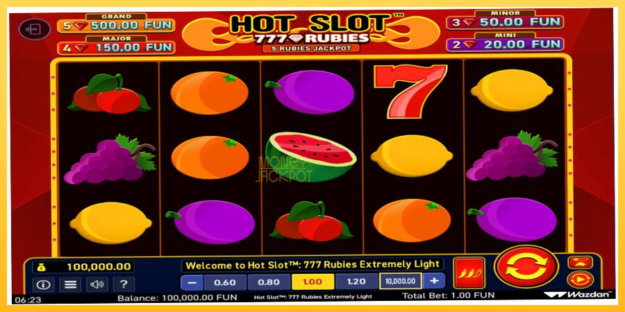 Игровой аппарат Hot Slot 777 Rubies Extremely Light - игра на реальные деньги, картинка 2