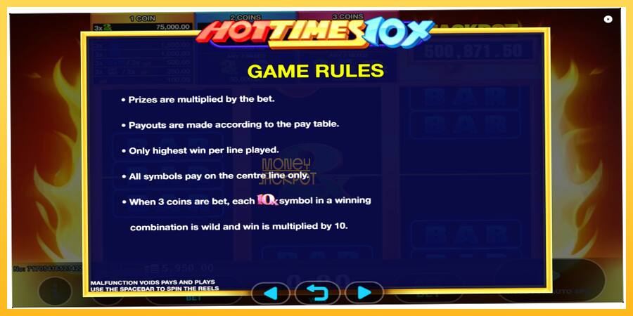 Игровой аппарат Hot Times 10x - игра на реальные деньги, картинка 6