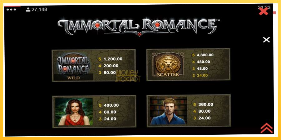 Игровой аппарат Immortal Romance - игра на реальные деньги, картинка 6