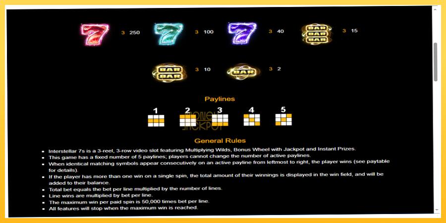 Игровой аппарат Interstellar 7s - игра на реальные деньги, картинка 4