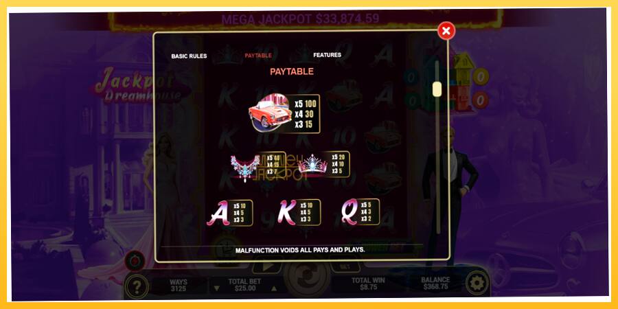 Игровой аппарат Jackpot Dreamhouse - игра на реальные деньги, картинка 5