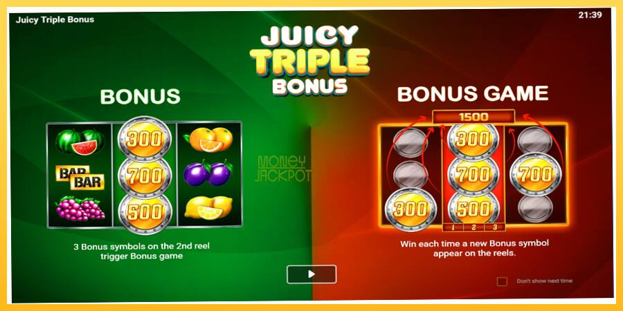 Игровой аппарат Juicy Triple Bonus - игра на реальные деньги, картинка 1