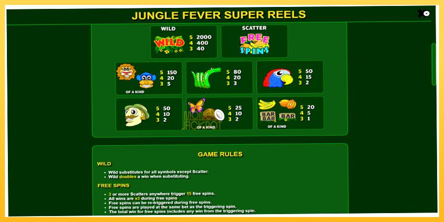 Игровой аппарат Jungle Fever Super Reels - игра на реальные деньги, картинка 6