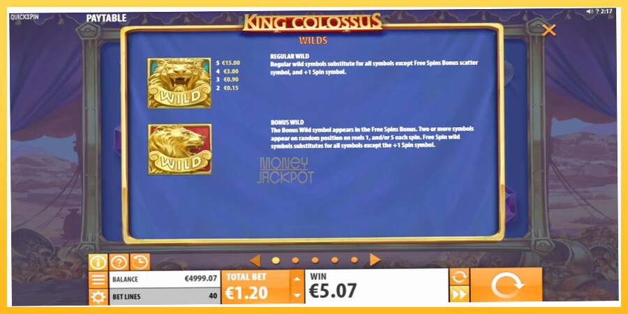 Игровой аппарат King Colossus - игра на реальные деньги, картинка 4