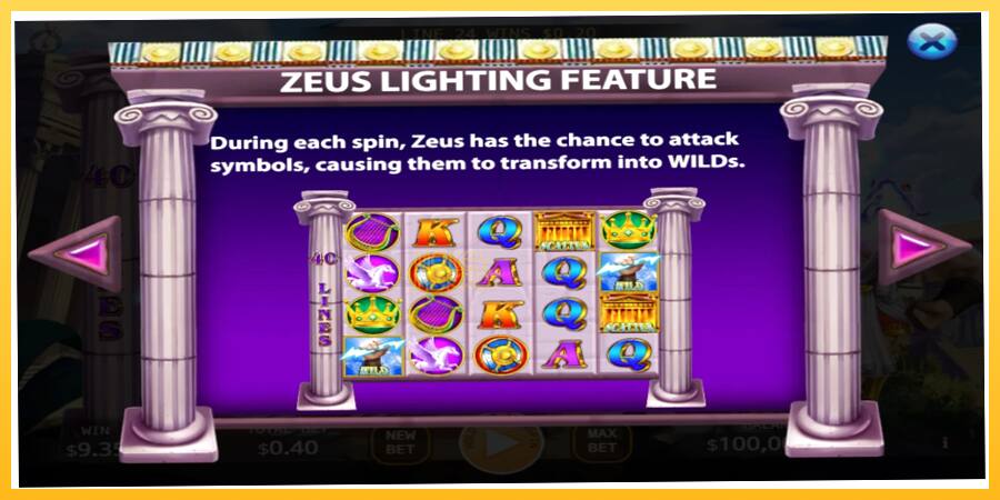 Игровой аппарат King of the God Zeus - игра на реальные деньги, картинка 4