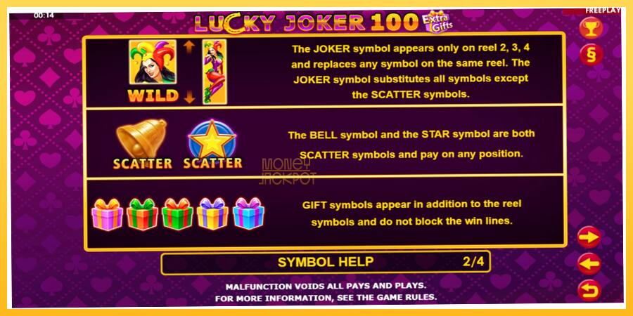 Игровой аппарат Lucky Joker 100 Extra Gifts - игра на реальные деньги, картинка 7