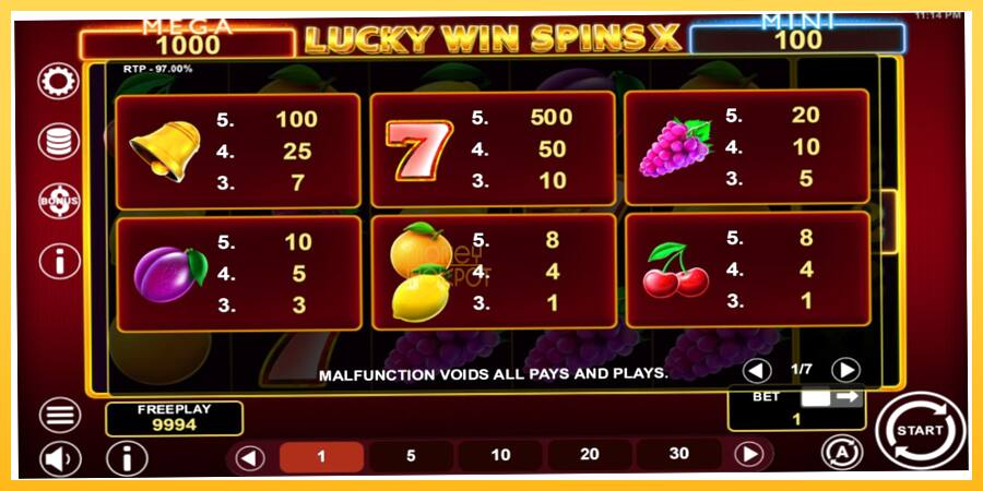 Игровой аппарат Lucky Win Spins X - игра на реальные деньги, картинка 4