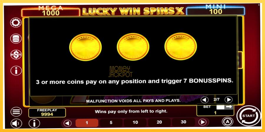 Игровой аппарат Lucky Win Spins X - игра на реальные деньги, картинка 5