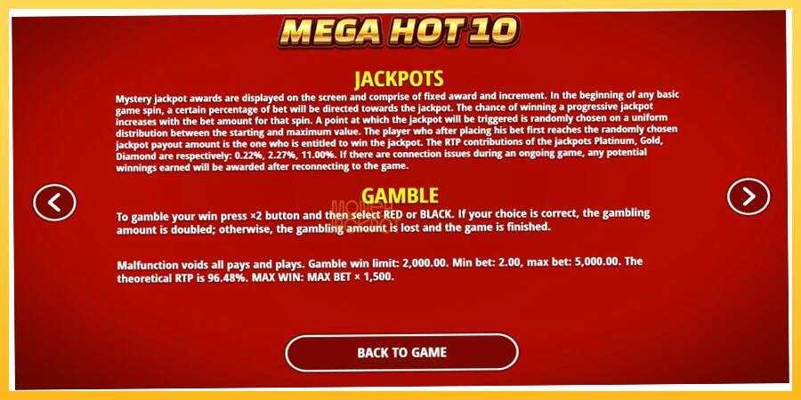 Игровой аппарат Mega Hot 10 - игра на реальные деньги, картинка 5