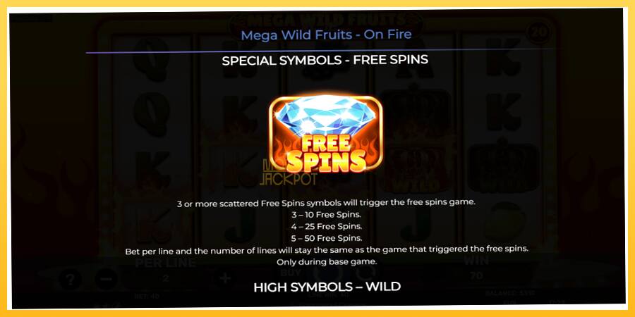 Игровой аппарат Mega Wild Fruits - On Fire - игра на реальные деньги, картинка 5