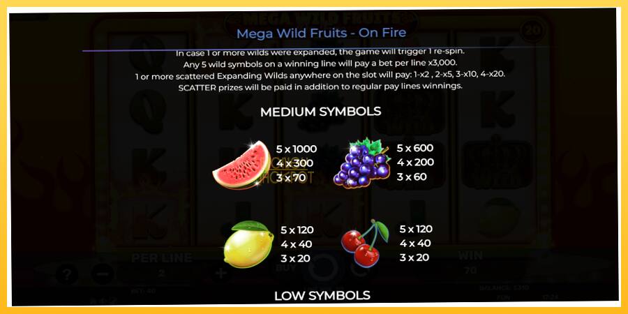 Игровой аппарат Mega Wild Fruits - On Fire - игра на реальные деньги, картинка 6