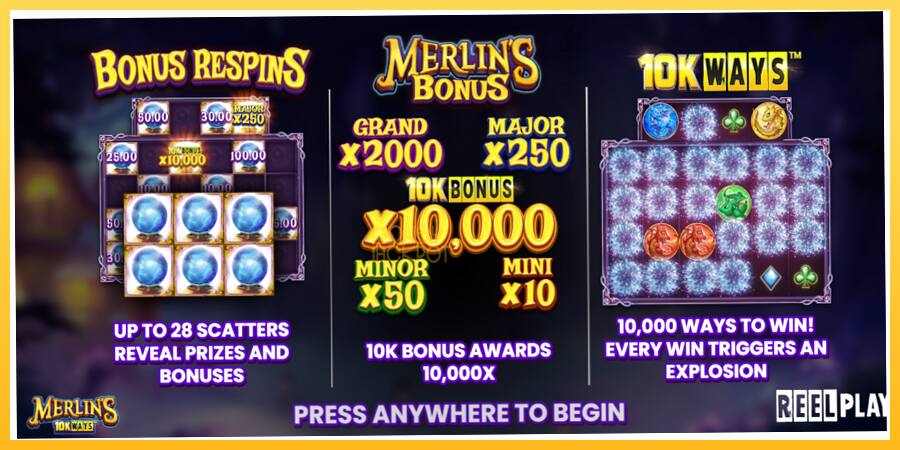 Игровой аппарат Merlins 10k Ways - игра на реальные деньги, картинка 1